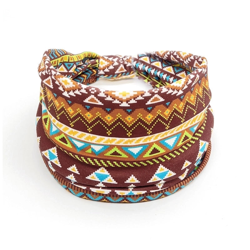 Women’s Hair Band African Print Pattern Wide Edge Elastic Knot Sports Yoga Headband Women’s Headwear Hair Accessories