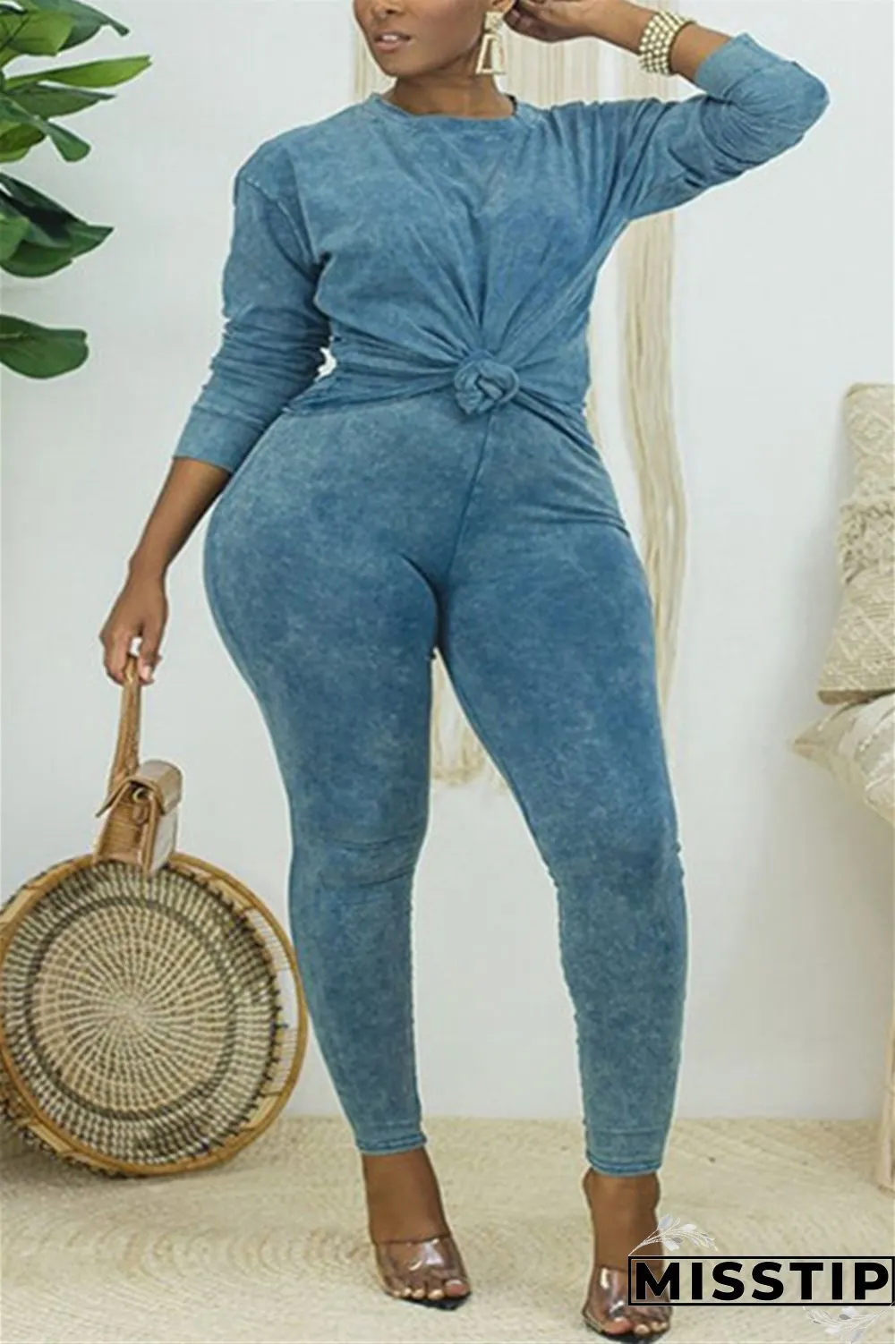 Gray Fashion Casual Long Sleeve O Neck Regular Sleeve Regular Solid Two Pieces