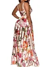 Floral-Print Split-Joint Bandeau Bohemia Maxi Dress