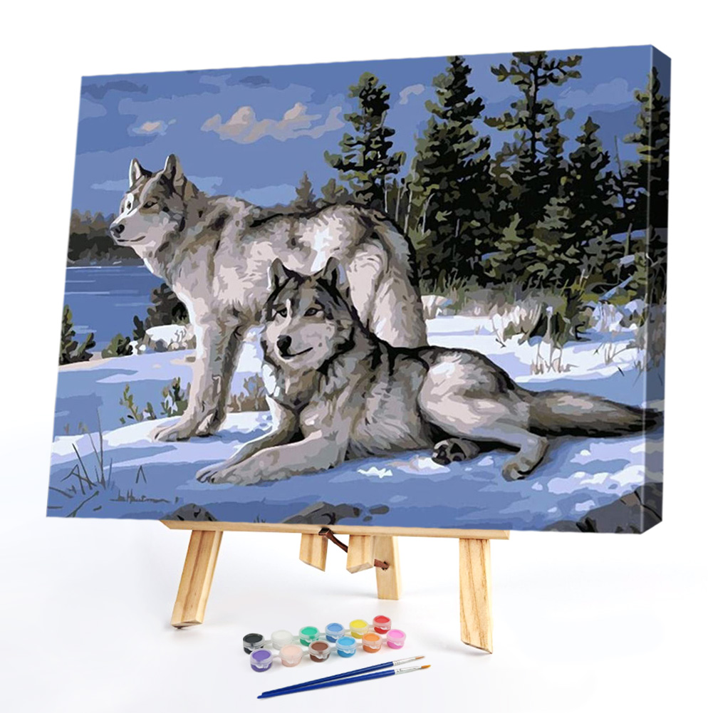 

40*50CM Paint By Numbers-Wolves, 501 Original