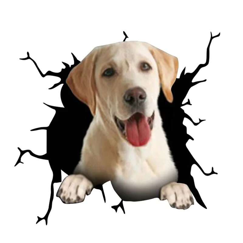 Electrostatic Glass Film Simulation Funny Car Window Sticker Dog Creative Broken Car Decorative Window Painting Waterproof