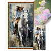 Girl Riding Horse-11CT Stamped Cross Stitch 40*70cm/15.75*27.56in(Big Size)