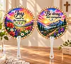 8Pcs DIY Diamond Painting Church Handheld Fans, Christian Bible Verse Scripture Hand Fans with Plastic Handles, Religious Inspirational Church Welcome Gifts for Visitors, Women Men, Bridal Shower Guest Favors