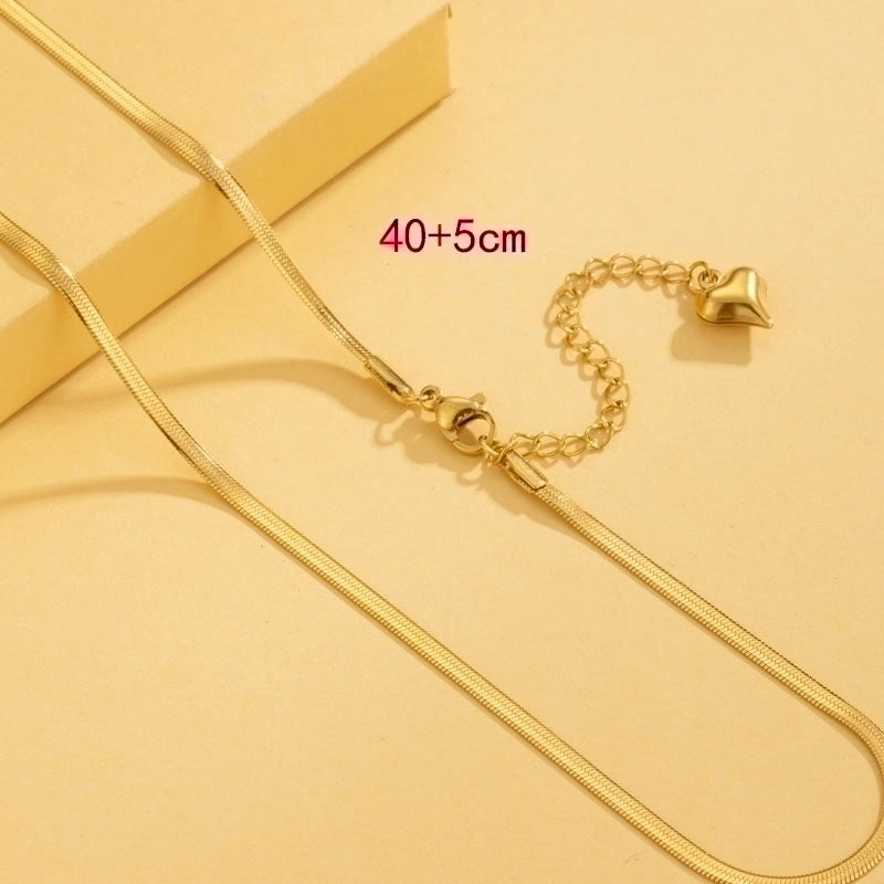 Stainless Steel 18K Gold Plated Minimalist Plating Solid Color Necklace