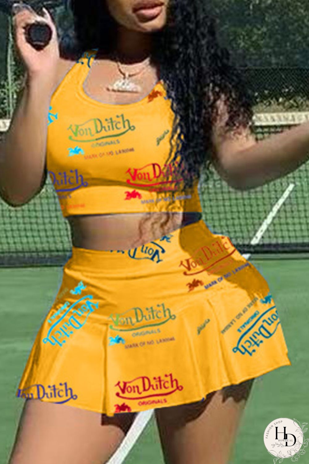 White Casual Letter Print Patchwork U Neck Sleeveless Two Pieces