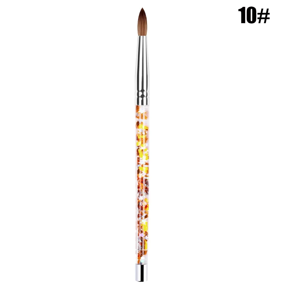 1PC Crystal Acrylic Nail Art Brush No 8/10/12/14 UV Gel Carving Pen Brush Liquid Powder DIY Nail Drawing Liquid Glitter Handle-Nail Inspo