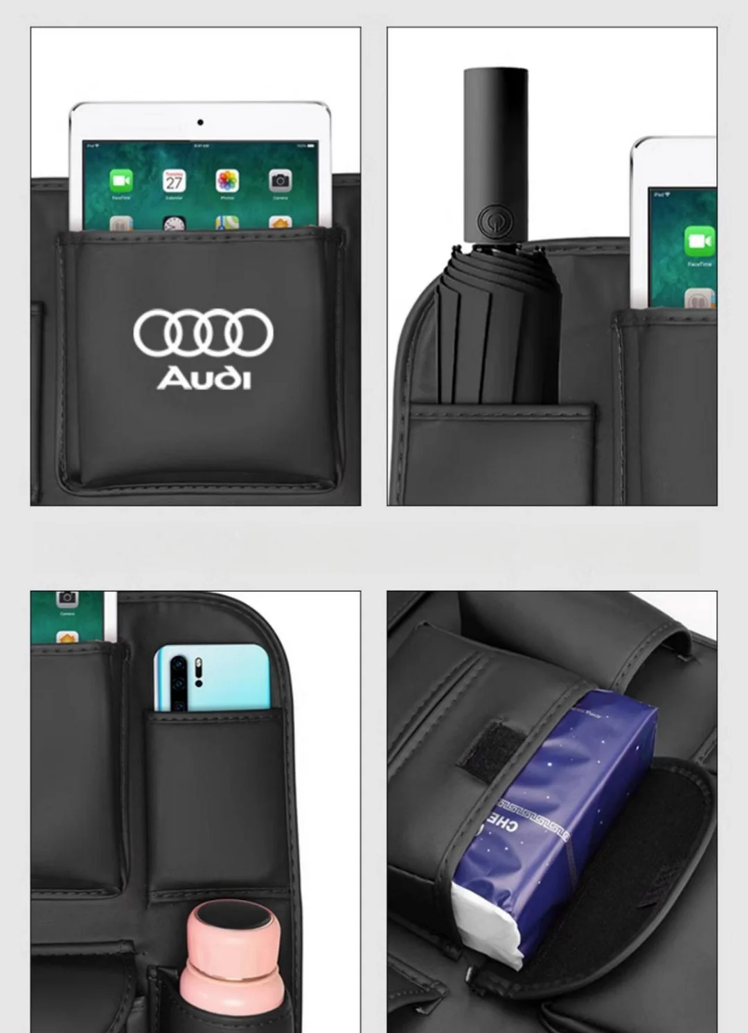 Car seat back storage bag