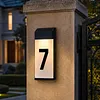 Solar Lighted House Numbers Luminous Outside Address Sign Smart Sensor Automatic LED Illumination Lamp Auto On/Off Villa Courtyard Number Plate Light Outdoor Doorplate Number Indicator