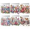 6PCS Diamond Painting Love Greeting Card Set with Envelopes for Adults Gifts