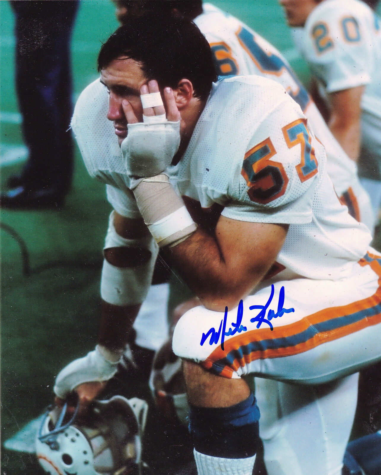 MIKE KOLEN MIAMI DOLPHINS ACTION SIGNED 8x10