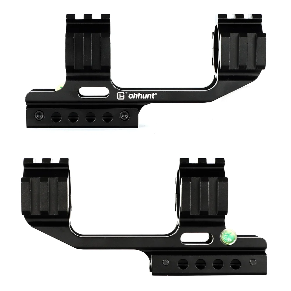 ohhunt® 11mm 3/8" Dovetail & 20mm Picatinny Rifle Scope Rings One Piece Cantilever Mount 30mm 25.4mm Bubble Level