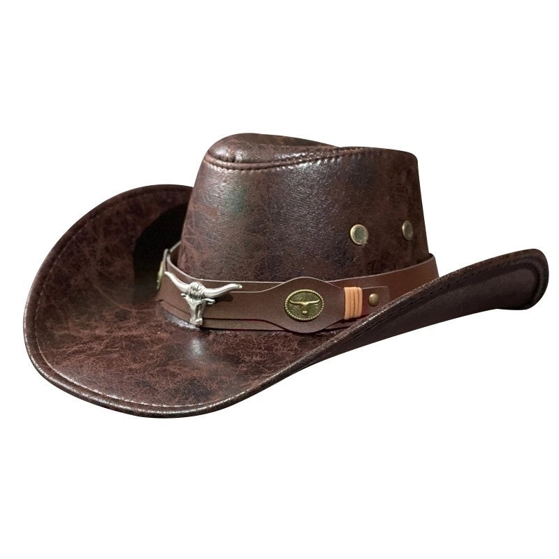 Unisex Cowboy Style Solid Color Big Eaves Sun Hat