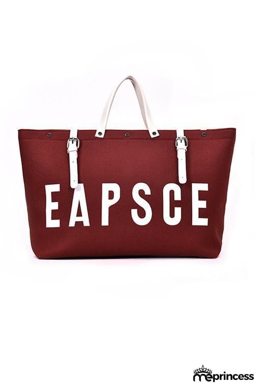 Letter Leather Buckle Travel Bag