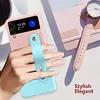 Fashion Colorblock Wristband Holder Phone Case For Samsung Galaxy Z Flip 3 5G
