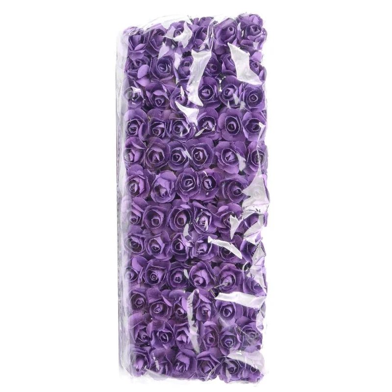 12/72/144pcs Fake Mini Artificial Paper Rose Flower Bouquet For  Wedding Decoration Handicraft DIY Scrapbooking Wreath Craft