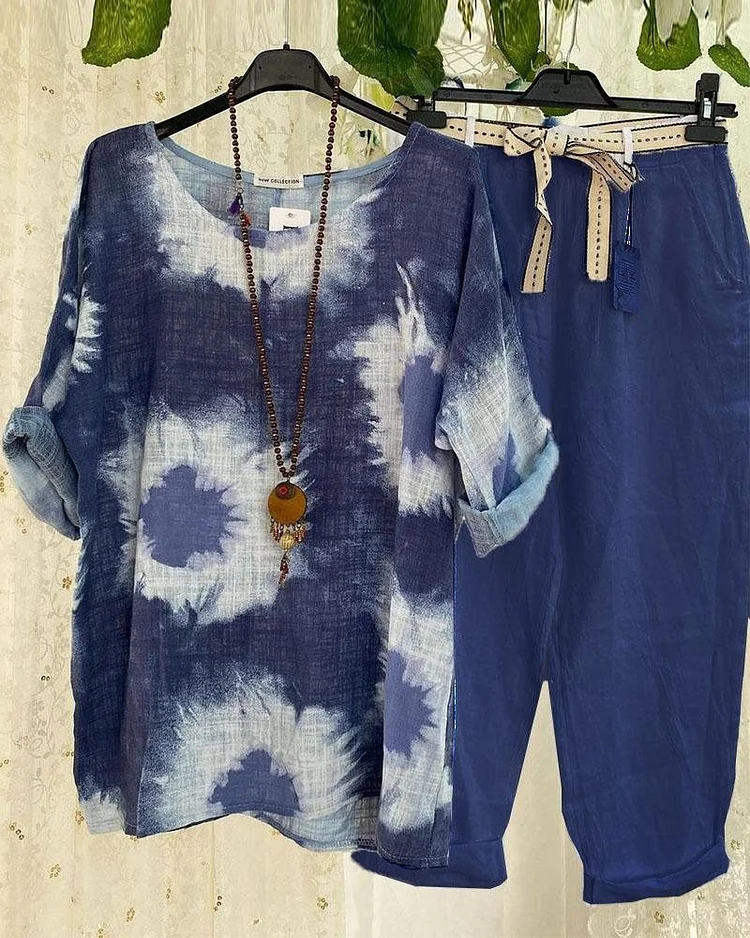 Cotton Blended Casual Shirt & Pant Suits Two-Piece Suit