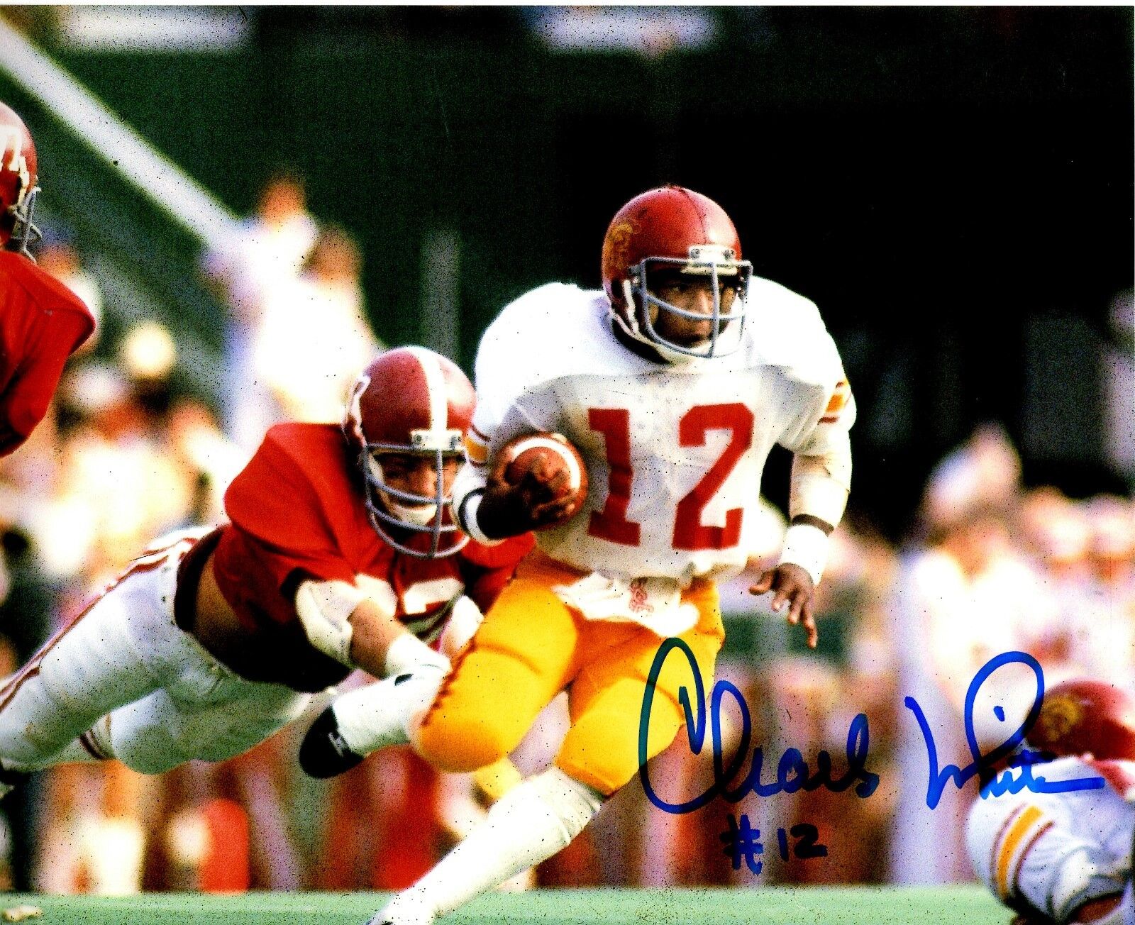 Signed 8x10 CHARLES WHITE USC 1979 Heisman Autographed Photo Poster painting - w/ COA