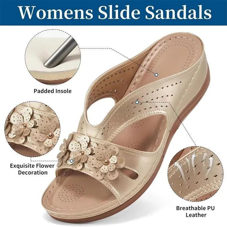 Breakj Breakj The Summer Of 2025, The New Women's Thick-Bottomed Slippers Large-Size Fish Mouth Thick-Bottomed Wearing Beach Shoes Flower Decoration