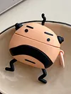 For AirPods Silicone Bearded Uncle Earphones Case Wear Resist Funny Earphone Protective Cover Shock Absorption Stylish Earphone Protection for Girls Women Teens Boys