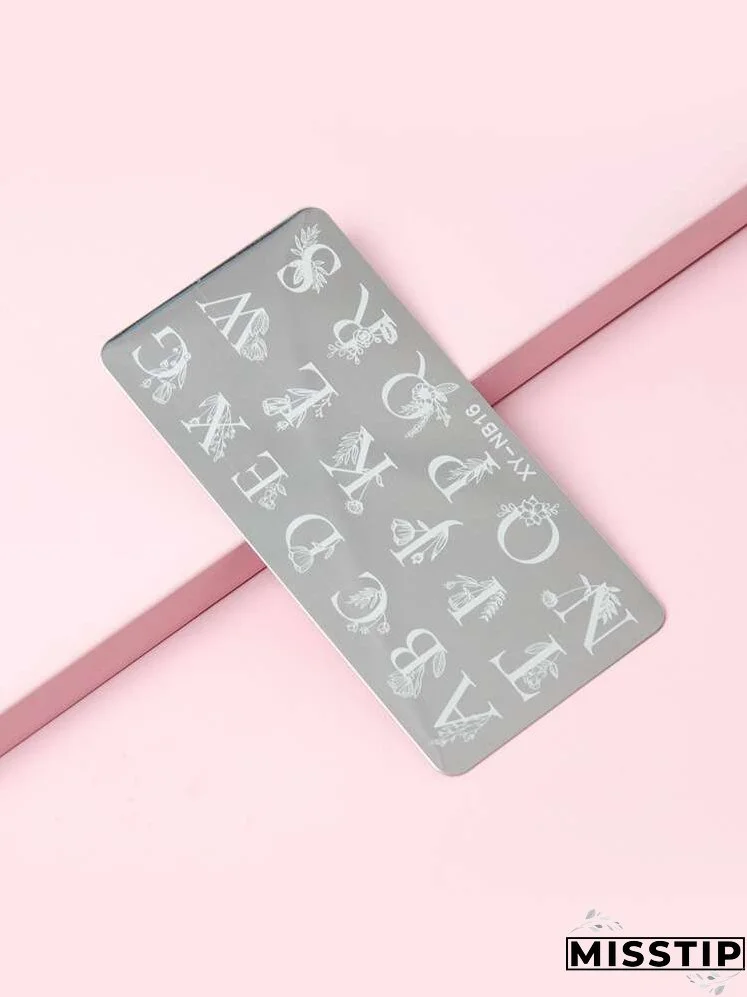 Letter Graphic Nail Art Template Plate