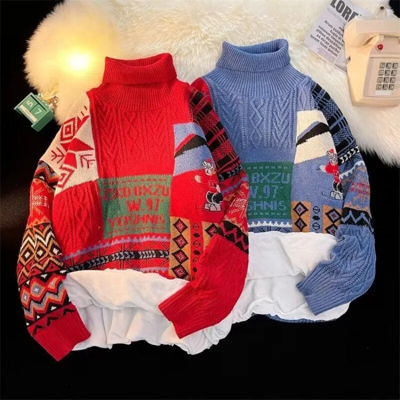 Autumnand y2k Streetwear Men New Retro Hole Fringed Sweater Loose Versatile Sweater For Men And Women Long Sleeve Sweater