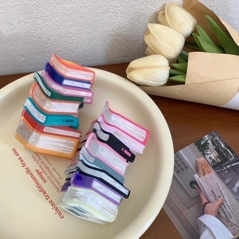 Women’s Casual Minimalist Streetwear Book Acetic Acid Sheets Hair Claws