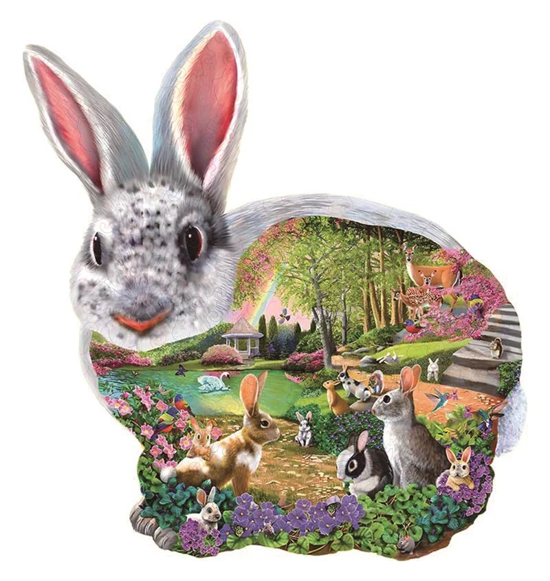 Rabbit & Bunny Wooden Puzzle