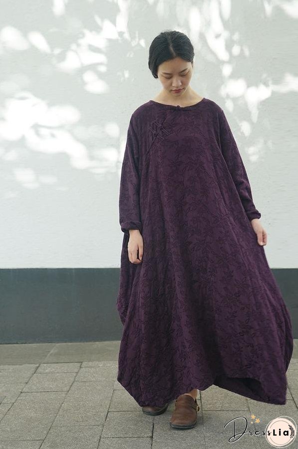 Spring Autumn Dress Ladies Vintage Retro Loose Dresses Female Irregular Length Dresses