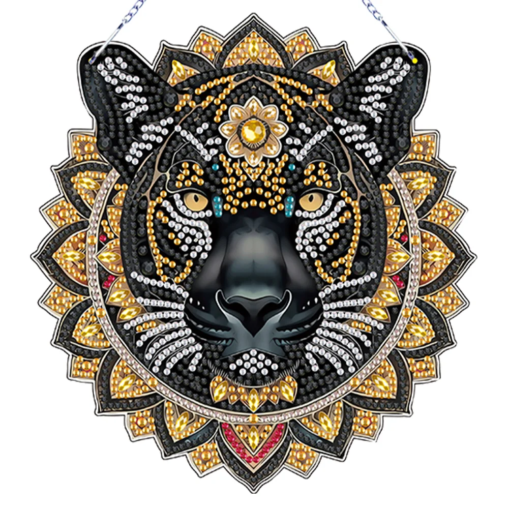 DIY Black Panther Single-Side Acrylic Diamond Painting Pendant for Wall Decoration