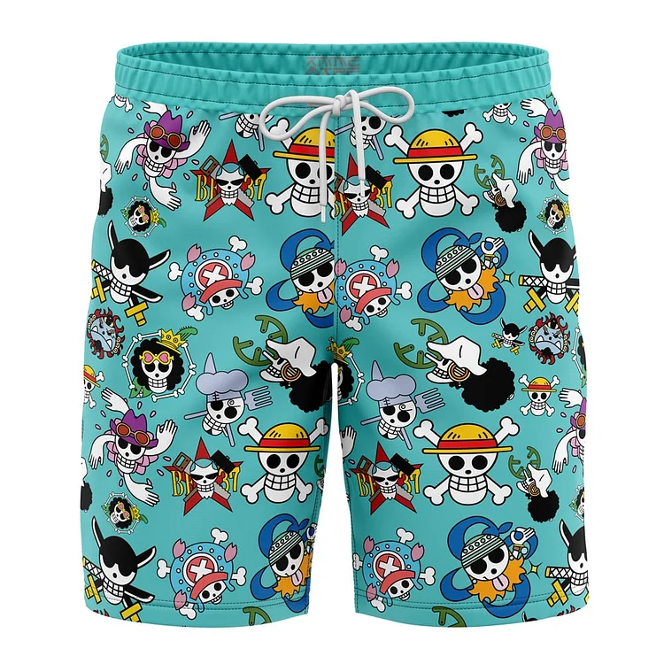 Strawhats Jolly Roger One Piece Board Shorts Swim Trunks