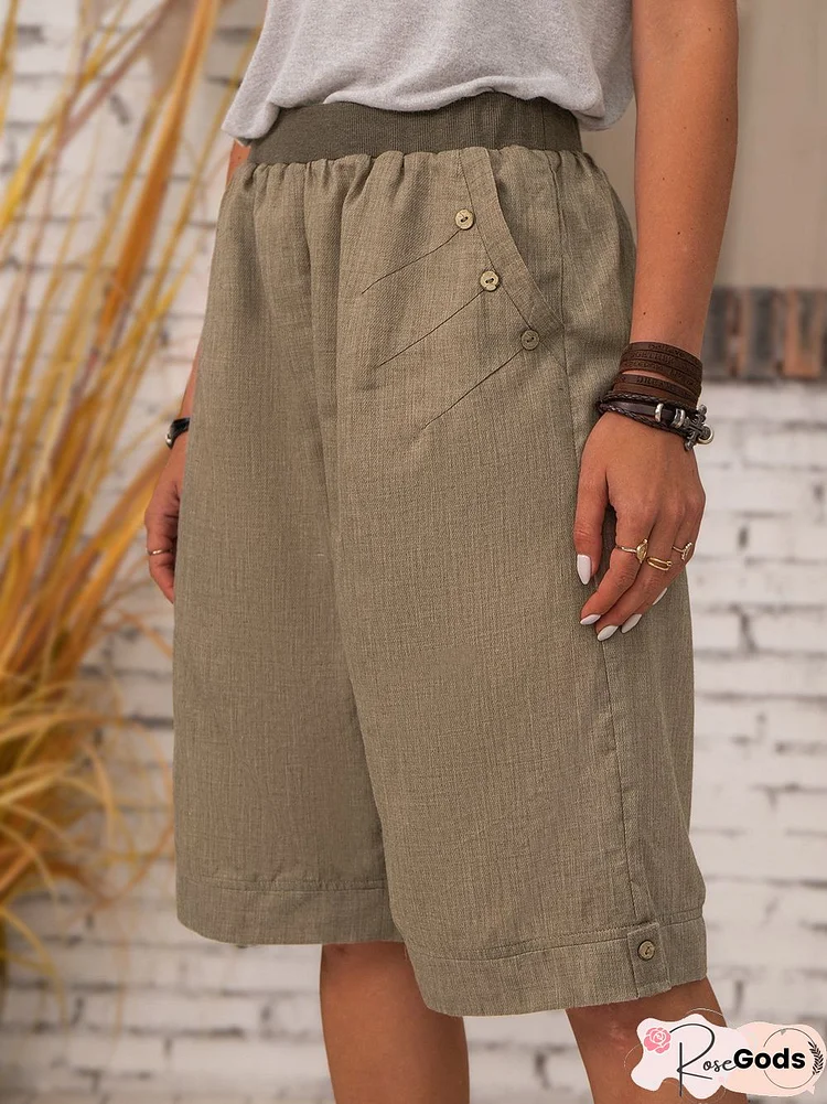 Cotton Pockets Casual Shorts