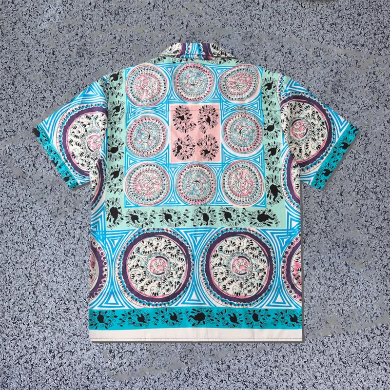 Fashionable personality printed baroque short-sleeved shirt