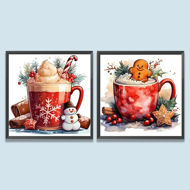 Christmas Mug Drinks - Full Round - Diamond Painting(30*30cm)