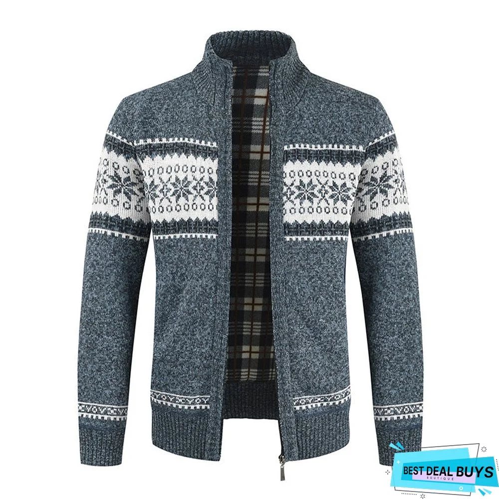 Men's Sweater with Color Matching Collar