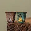 Rock and mineral wabi-sabi style tea cup, master cup, Dunhuang Mogao Grottoes retro Zen-style single cup ceramic tea set, Kung Fu tasting cup