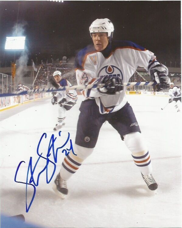 Edmonton Oilers Steve Staios Signed Autographed 8x10 Photo Poster painting COA A