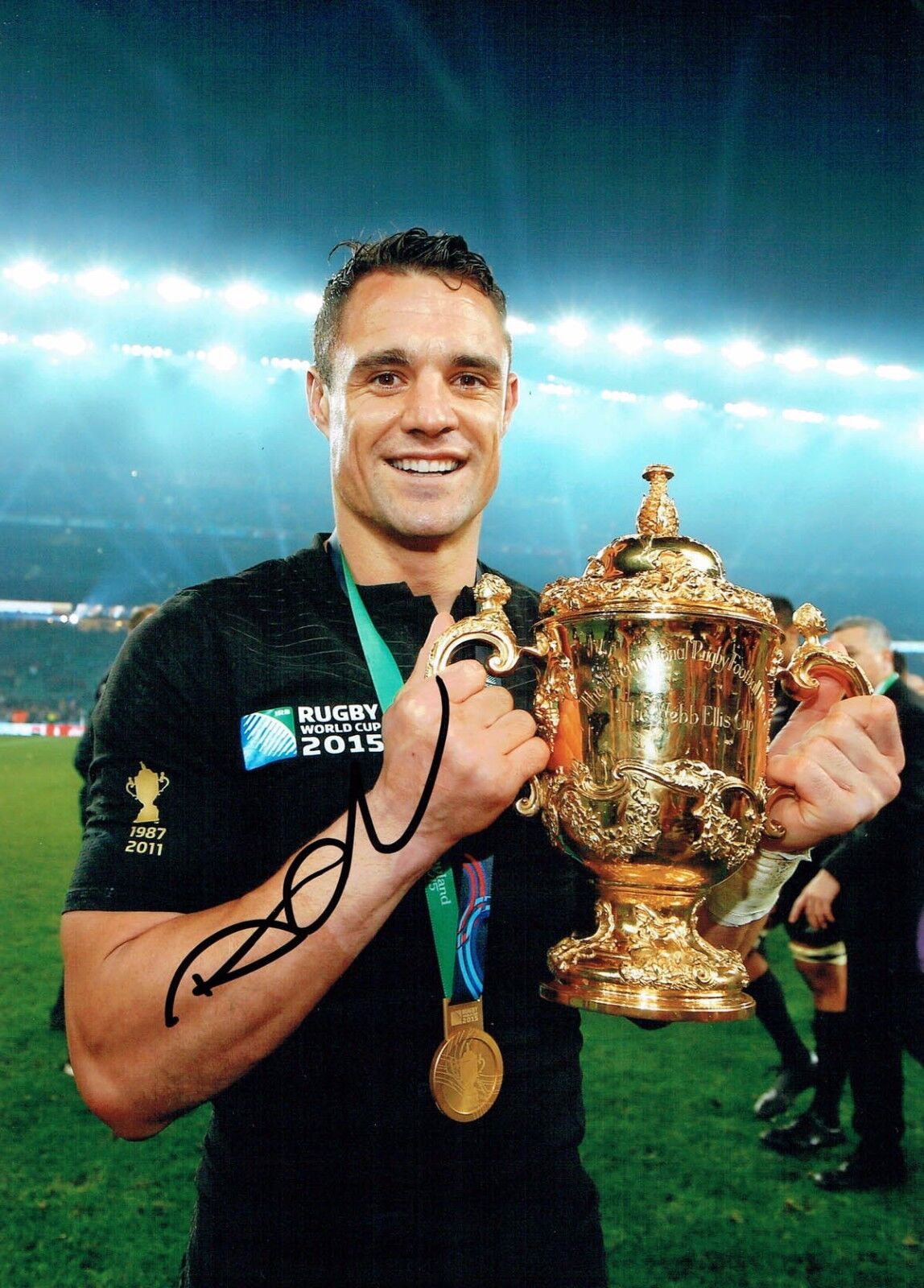 Dan CARTER Signed Autograph 11x8 Photo Poster painting D AFTAL COA RUGBY World Cup WINNER