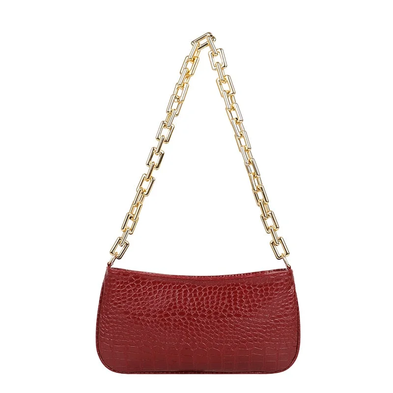 Thick Chain Armpit Shoulder Bag Minimalist Fashion Women Bag Brand Handbags For Women Small Clutches Vintage Hobos Bag Fres Ship