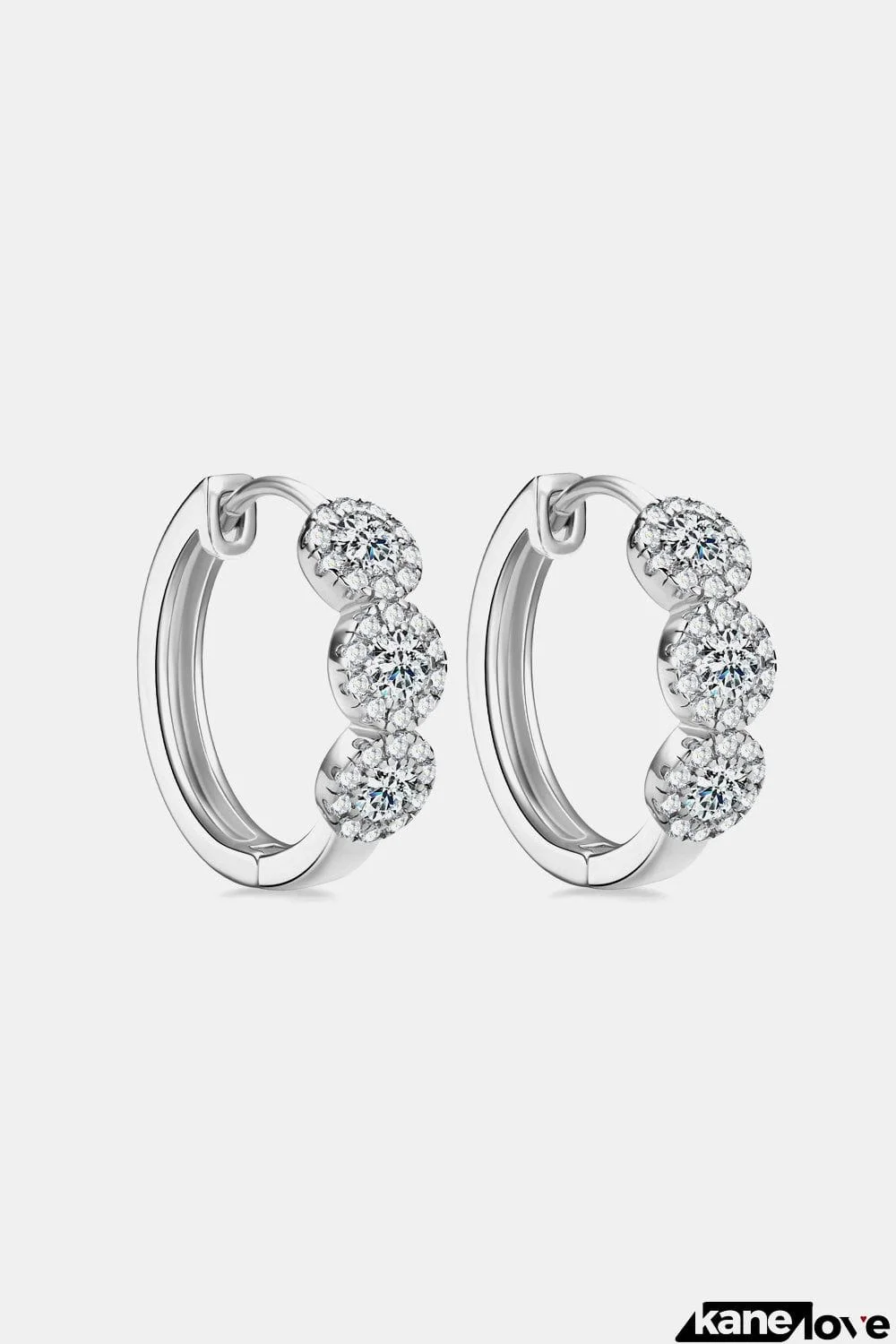 Moissanite 925 Sterling Silver Huggie Earrings