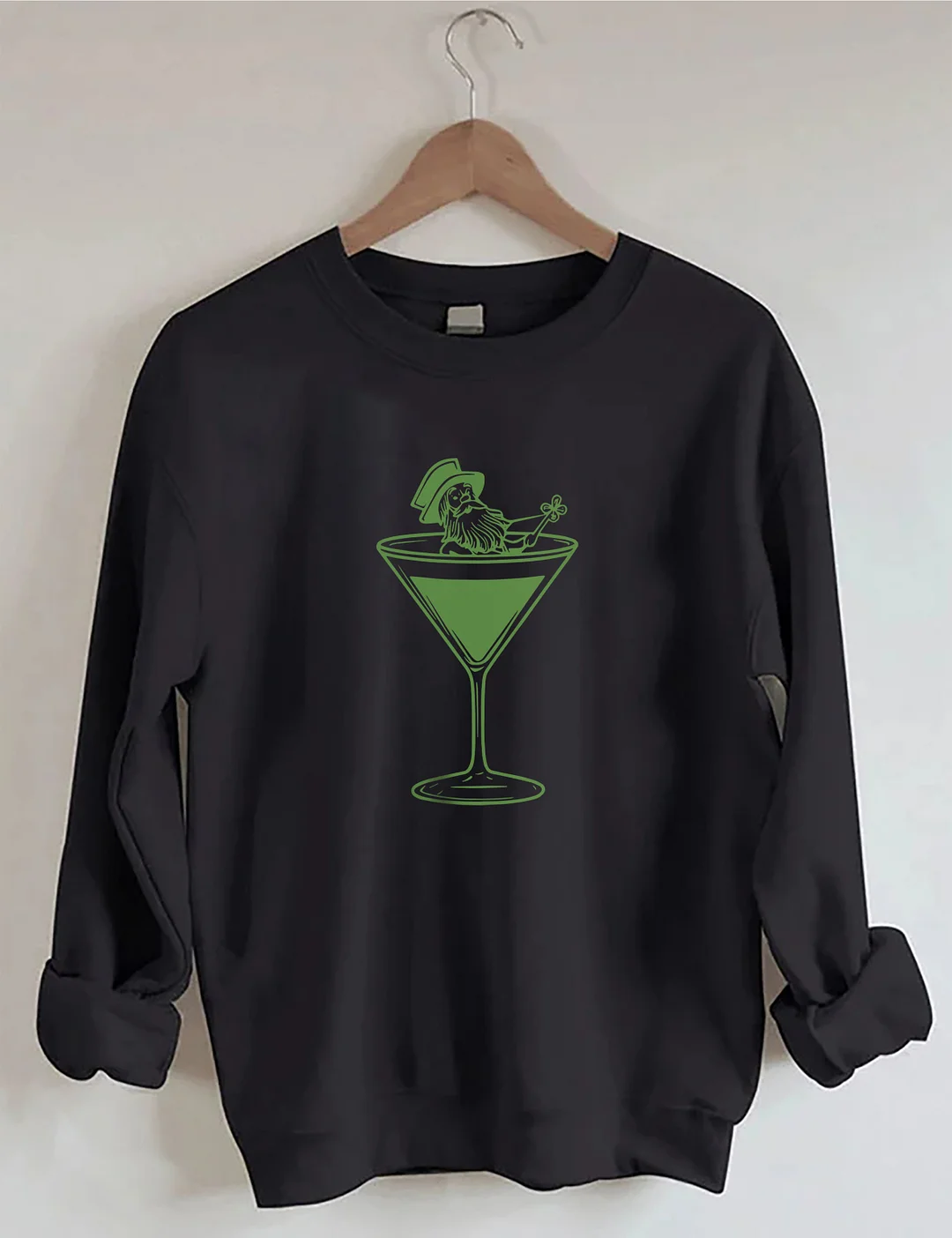 St Patrick's Day Martini Leprechaun Sweatshirt