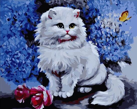 

Pretty White Cat – Paint By Numbers - 40*50CM, 501 Original
