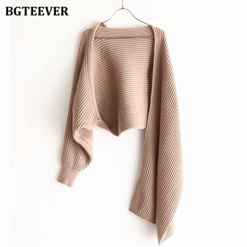 BGTEEVER Stylish Chic Asymmetrical Open Stitch Sweaters for Women 2020 Autumn Winter Full Sleeve Loose Female Knitted Cardigans