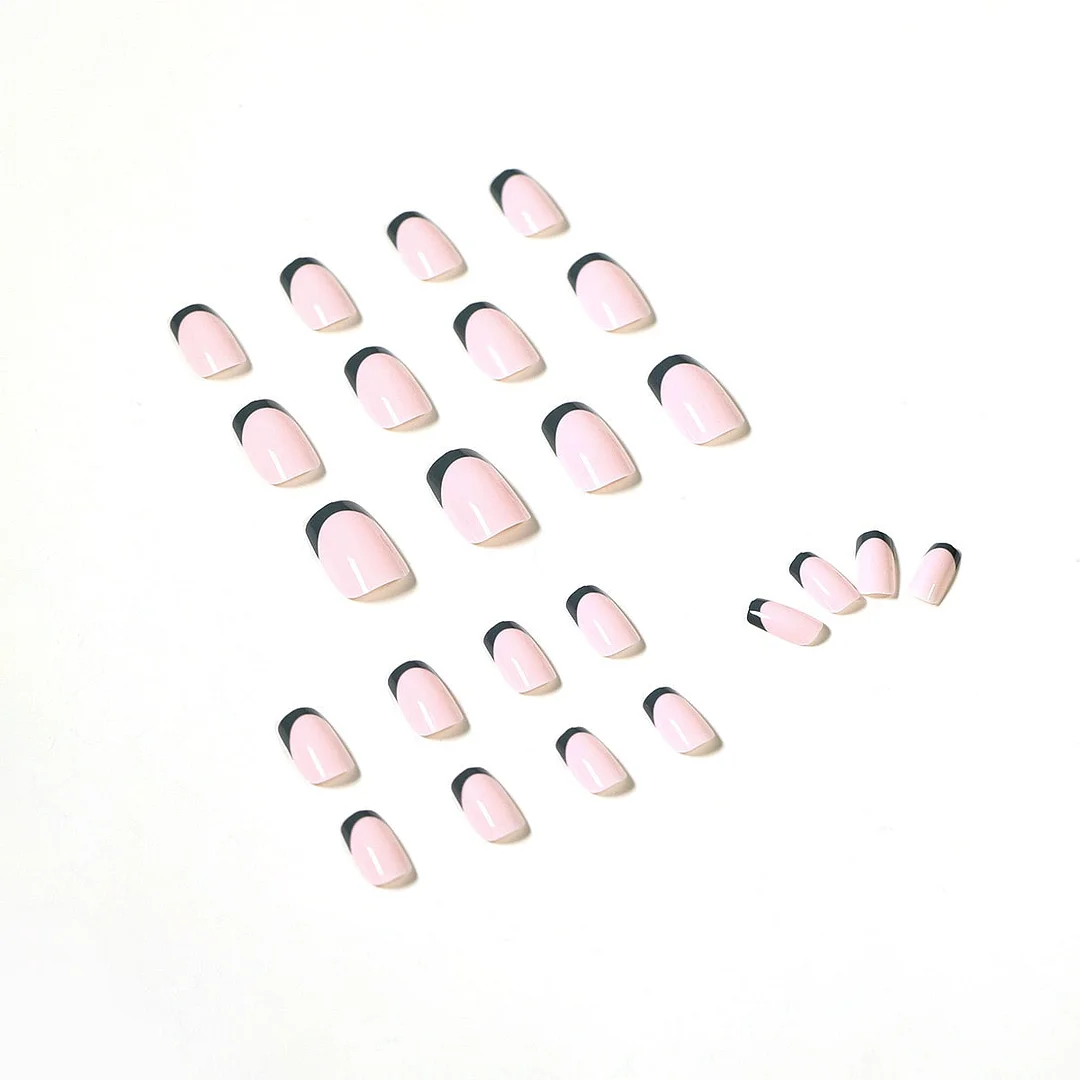 24pcs Olive Green French Fake Nails Full cover Fake Nails Glue DIY Manicure Nail Art Tools-Nail Inspo