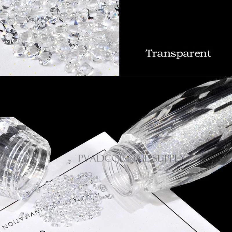 Glitter Pixie Nails Crystal Micro Beads Multicolor AB 3D Nail Art Rhinestone Decorations Manicure Accessories-Nail Inspo