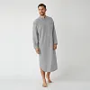 Men's Cotton Long-Sleeved Ethnic Costumes Solid Color Long Shirt Loose Robe