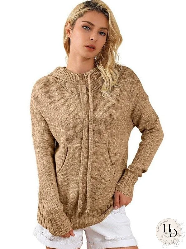 Winter Knit Hooded Cardigan