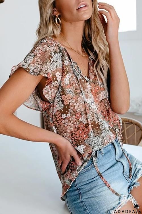 V Neck Loose Blouse