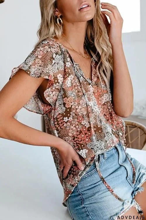 V Neck Loose Blouse