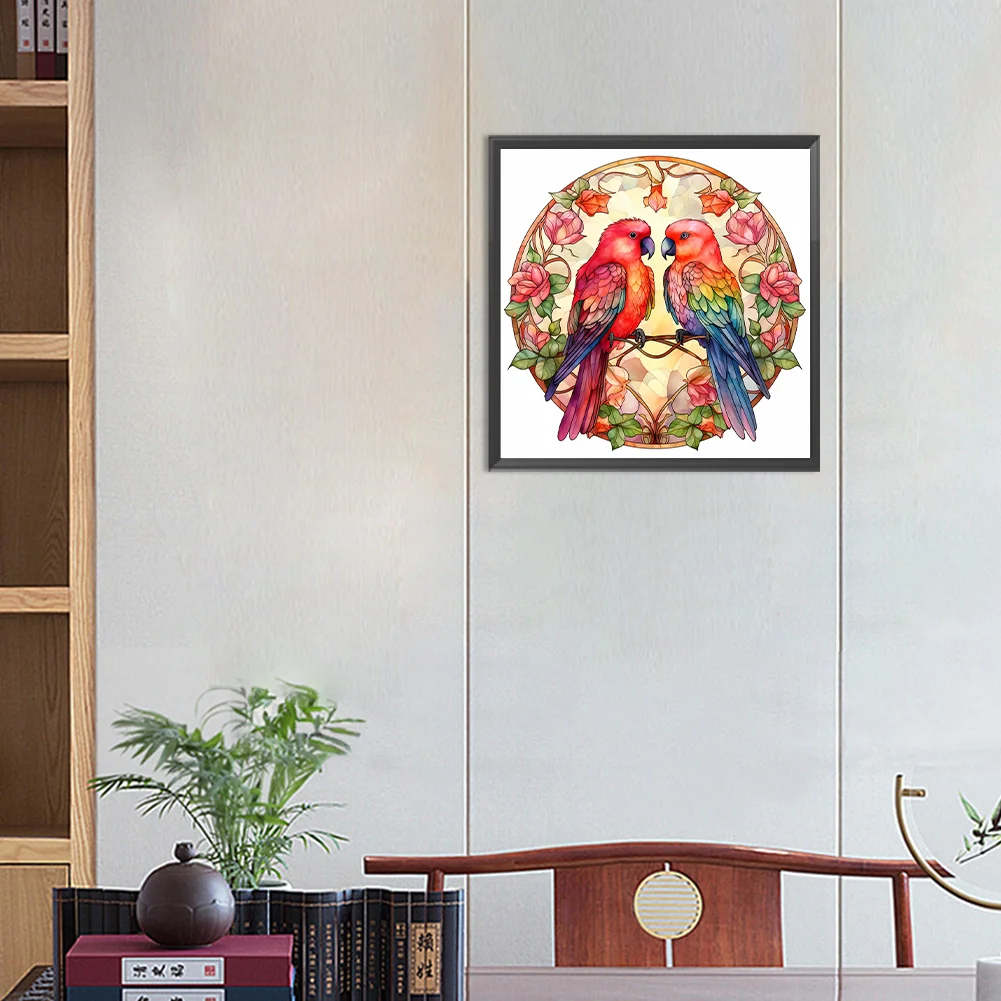 Full Round Diamond Painting 30*30cm - Love For Birds