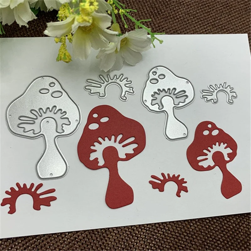 Mushroom 4Pcs Metal Cutting Dies for DIY Scrapbooking Album Paper Cards Decorative Crafts Embossing Die Cuts